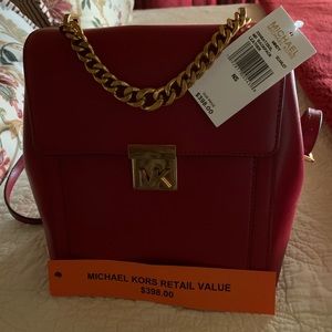 Brand New Red Michael Kors Purse Backpack.
